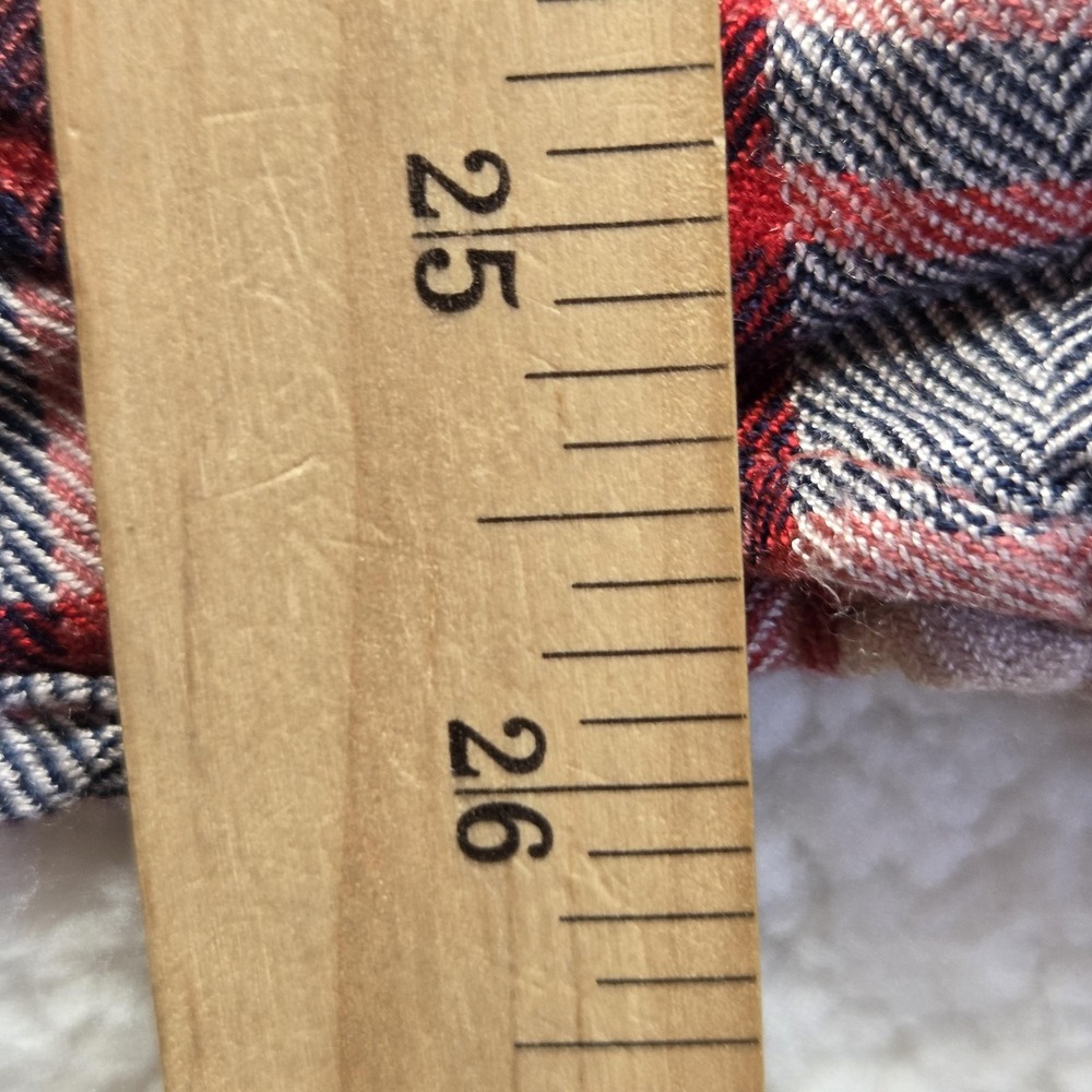 Time And Tru Button Up Shirt Womens Large Red Plaid Collared Long Sleeve Top - Picture 7 of 7